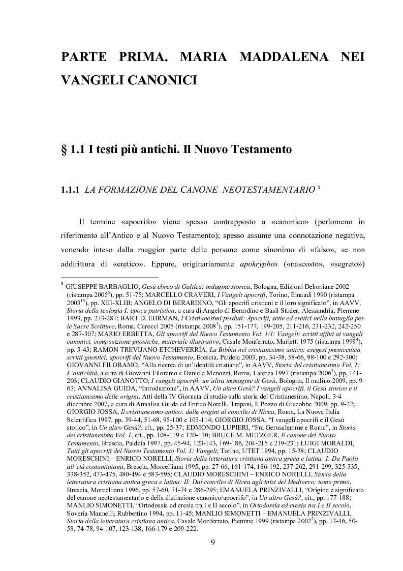 Anteprima della tesi: Sorella, madre e compagna. Maria Maddalena negli apocrifi del Nuovo Testamento, Pagina 3
