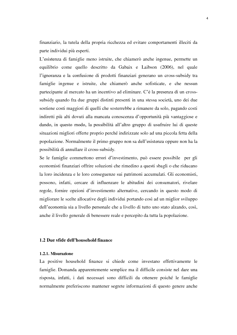 Anteprima della tesi: Household finance: gli investimenti delle famiglie italiane, Pagina 4