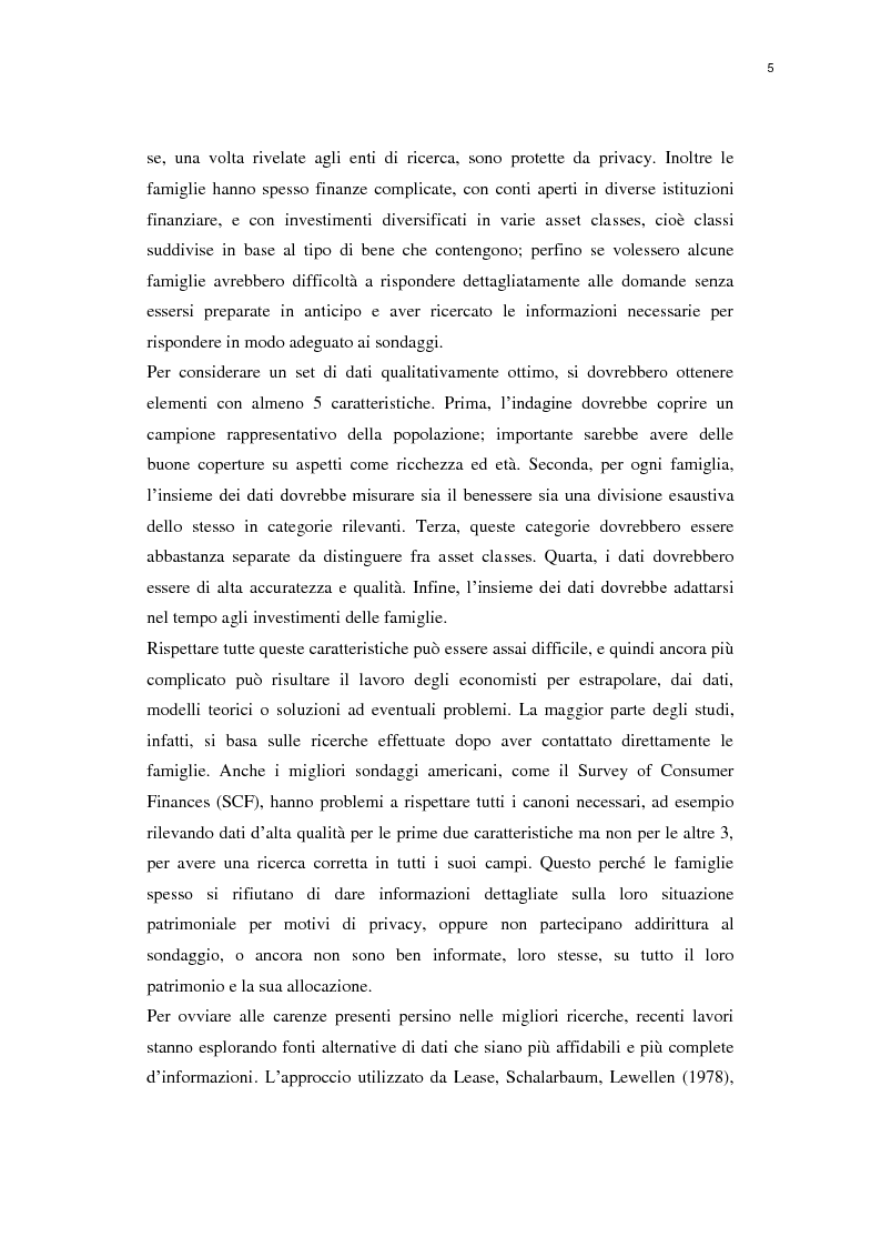 Anteprima della tesi: Household finance: gli investimenti delle famiglie italiane, Pagina 5
