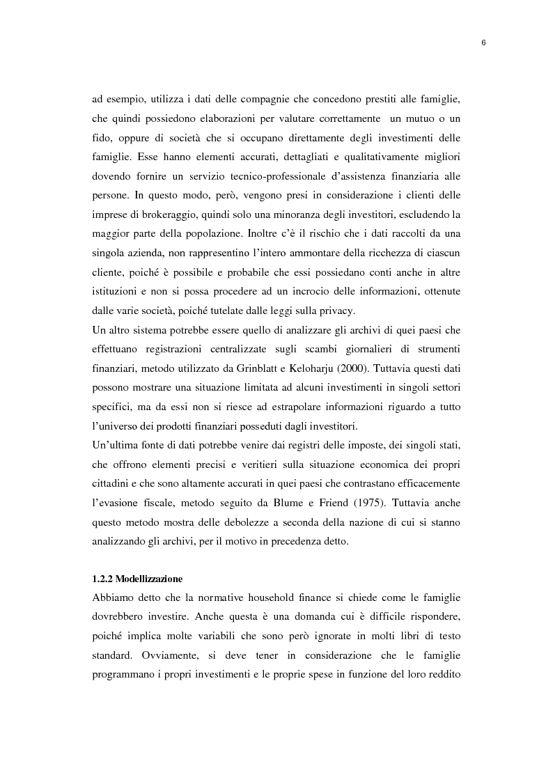 Anteprima della tesi: Household finance: gli investimenti delle famiglie italiane, Pagina 6