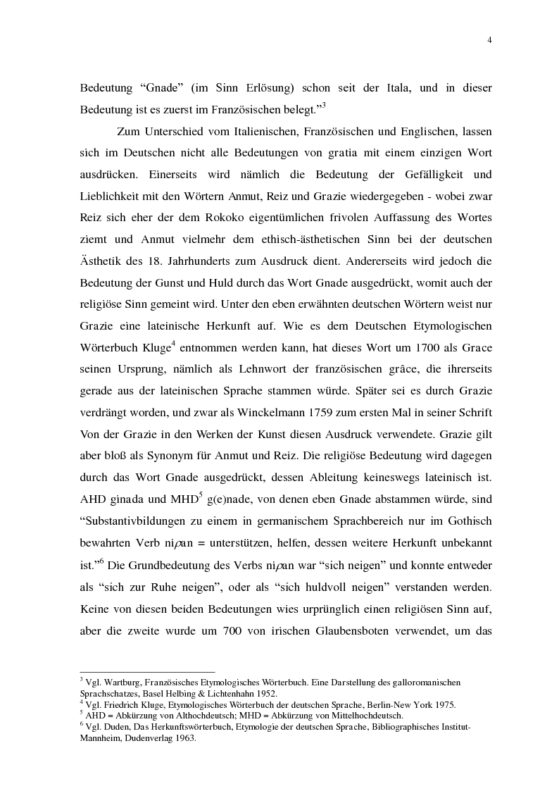 Anteprima della tesi: GRATIA UND ANMUT - Von der christlichen gratia zur Ästhetik der Anmut vom Rokoko bis Schiller, Pagina 4