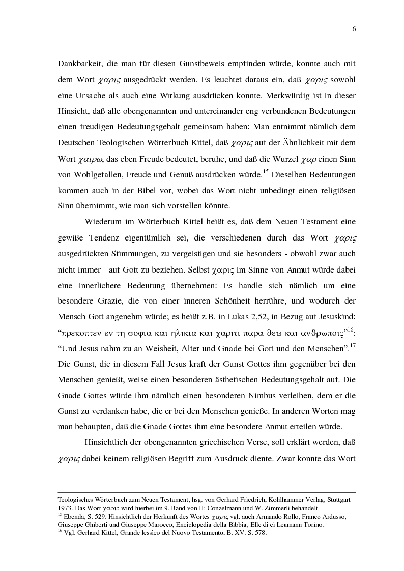 Anteprima della tesi: GRATIA UND ANMUT - Von der christlichen gratia zur Ästhetik der Anmut vom Rokoko bis Schiller, Pagina 6