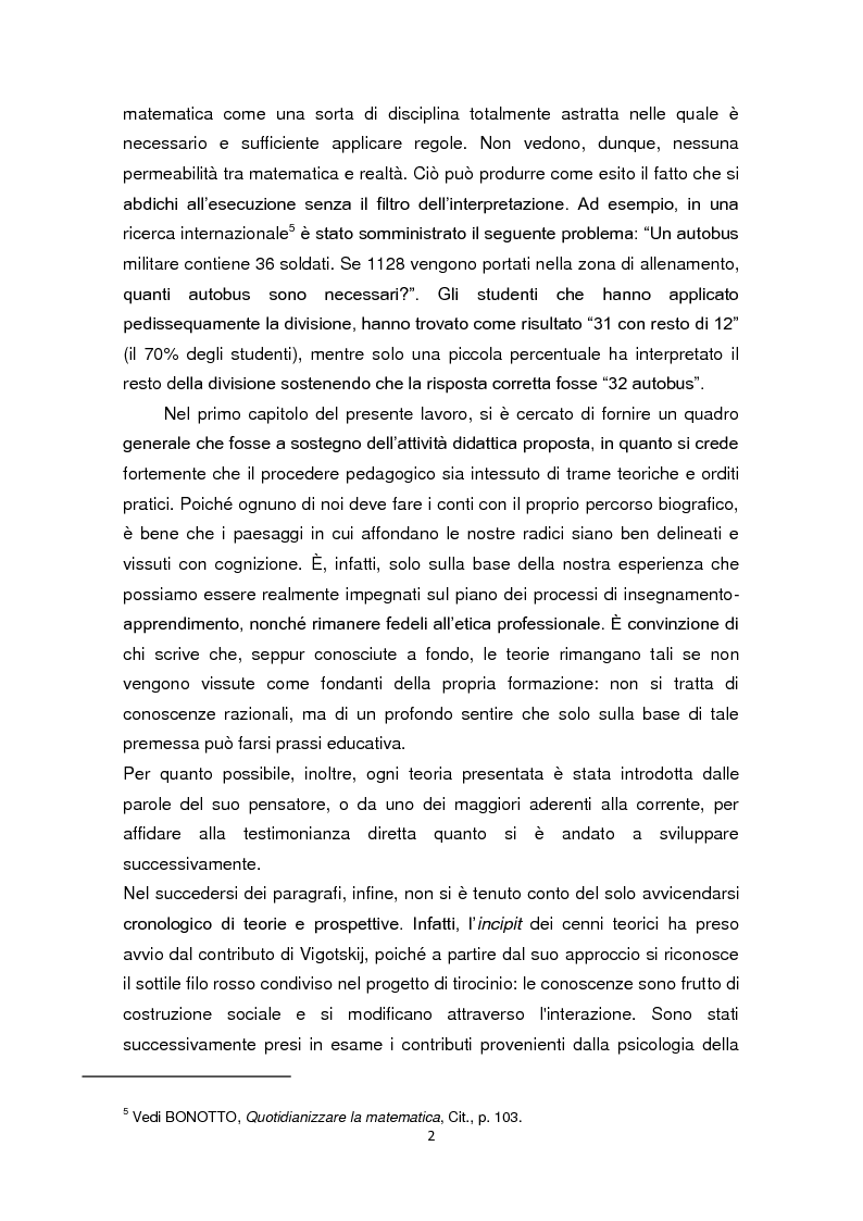Anteprima della tesi: Il problema dei problemi. Artefatti culturali e soluzione di problemi matematici in classe quinta, Pagina 2