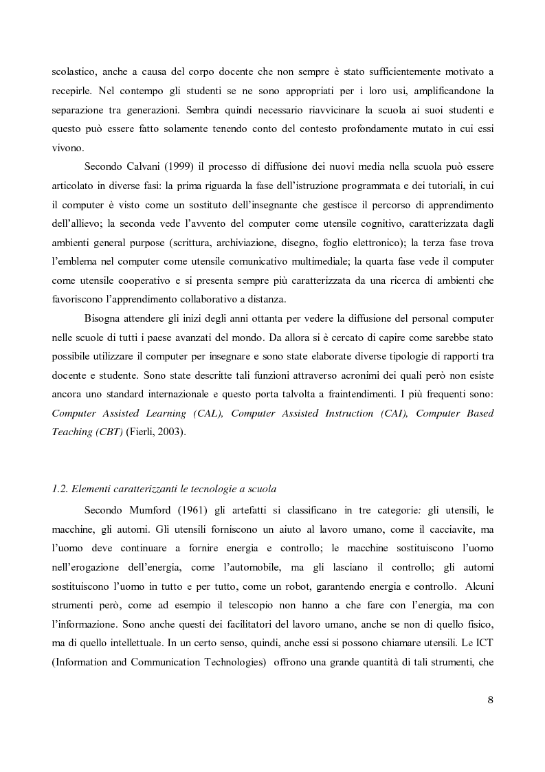 Anteprima della tesi: Apprendimento e nuove tecnologie, Pagina 4