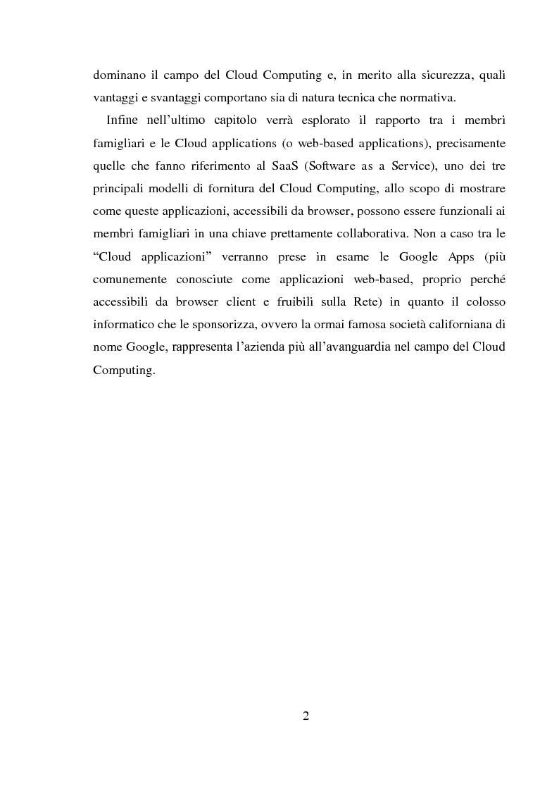 Anteprima della tesi: L'avvento del cloud computing. Applicazioni web che facilitano la collaborazione famigliare, Pagina 2