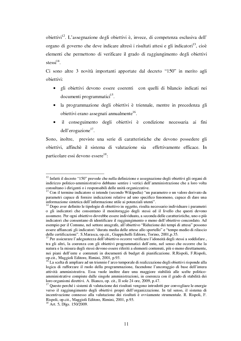 Estratto dalla tesi: Il Sistema di valutazione della performance delle AA. PP. La riforma ''Brunetta''