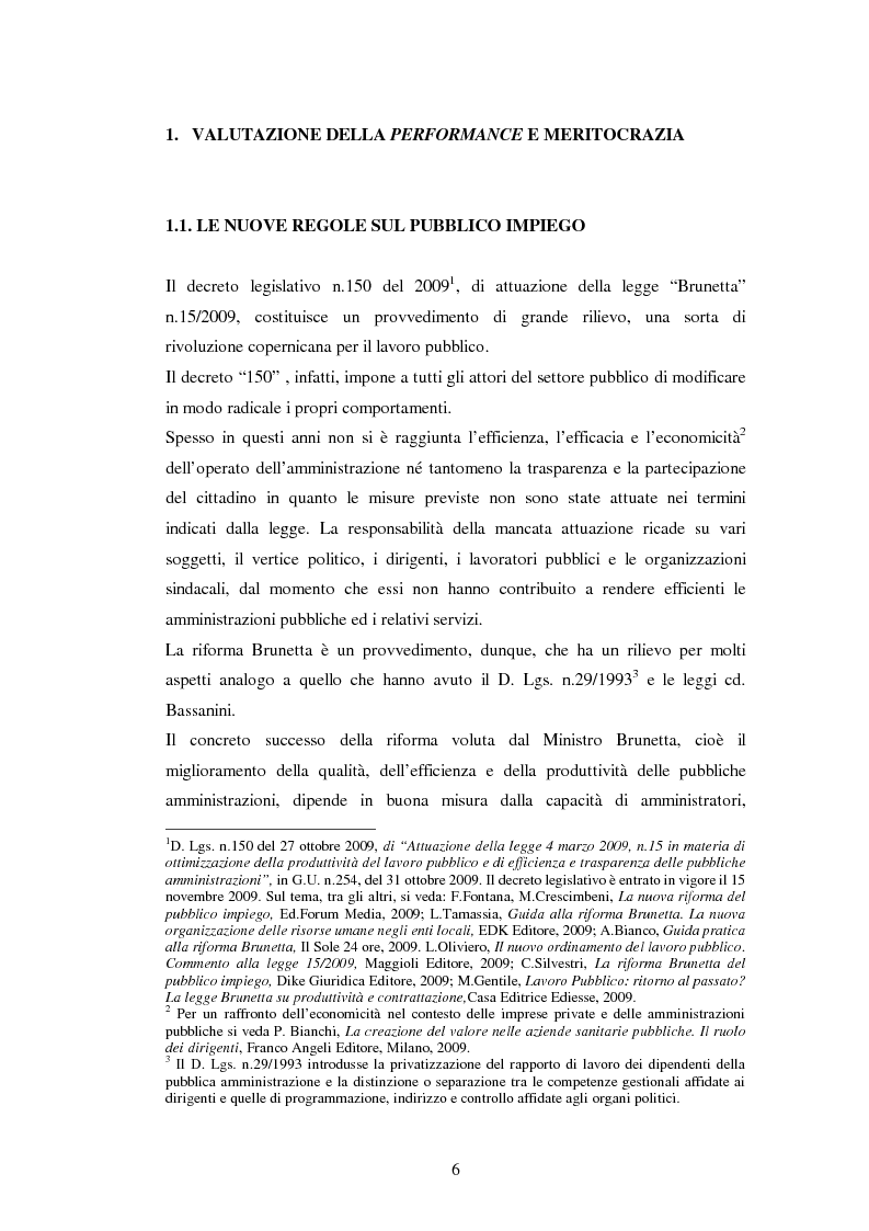 Anteprima della tesi: Il Sistema di valutazione della performance delle AA. PP. La riforma ''Brunetta'', Pagina 4