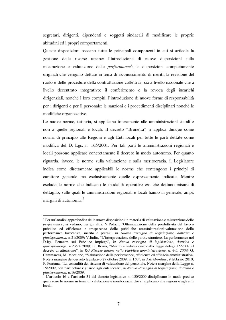 Anteprima della tesi: Il Sistema di valutazione della performance delle AA. PP. La riforma ''Brunetta'', Pagina 5