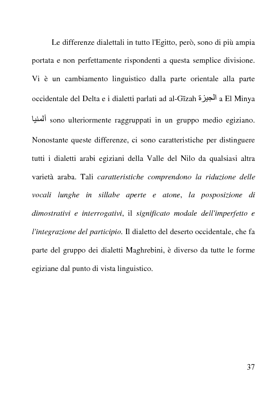Anteprima della tesi: L'uso del dialetto egiziano nella cartellonistica pubblicitaria, Pagina 4