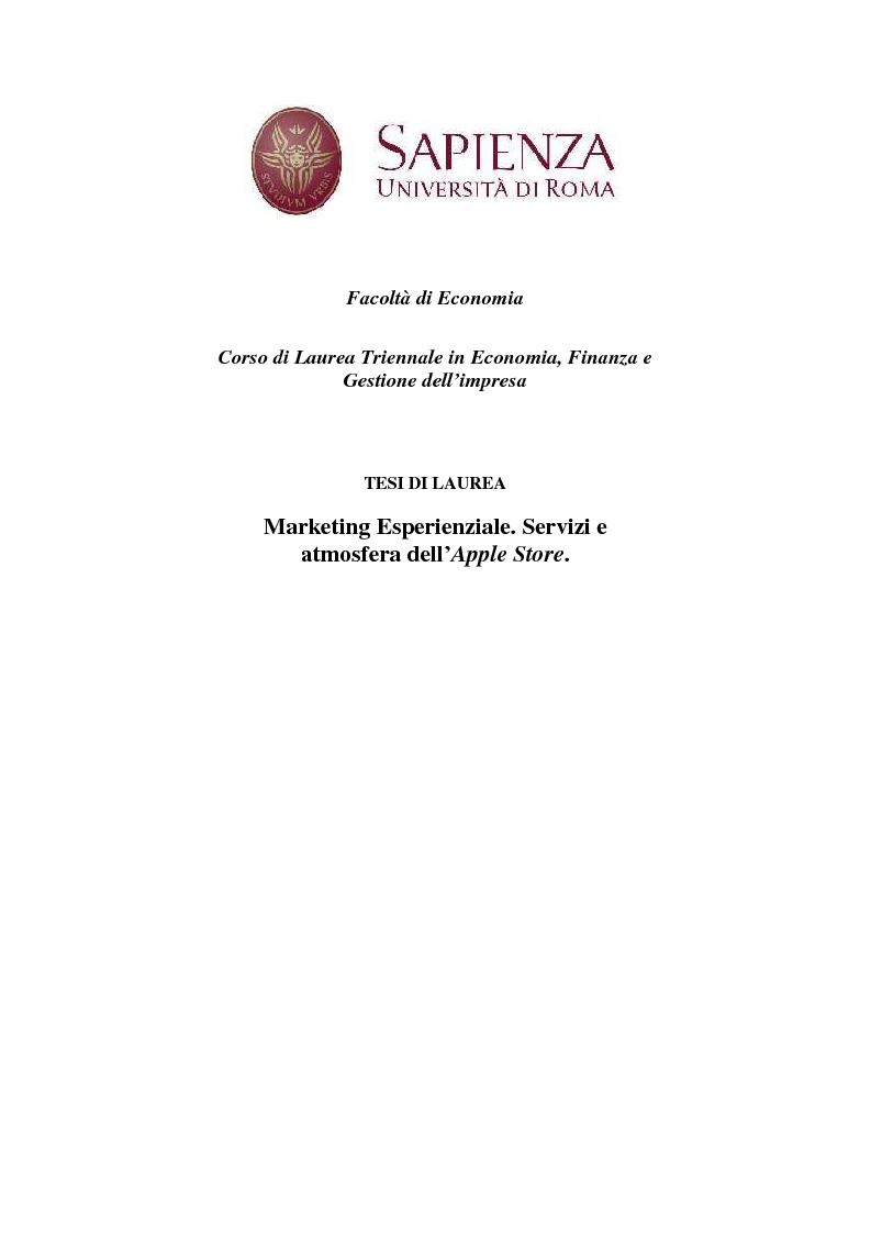 Argomenti Di Tesi In Marketing Triennale