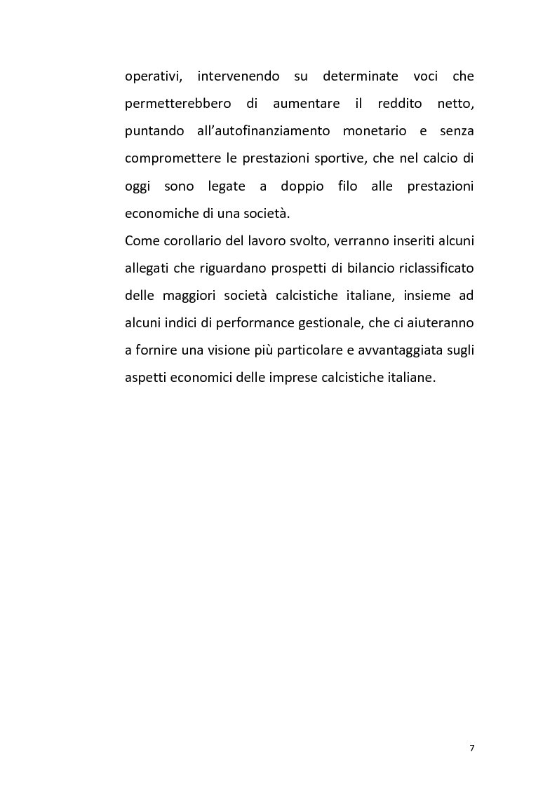 Anteprima della tesi: La gestione delle società calcistiche italiane: analisi economico-finanziaria e prospettive di sviluppo strategico - Il confronto con le best practices europee, Pagina 2