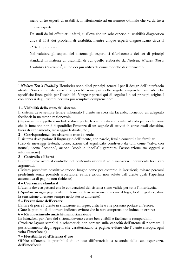 Anteprima della tesi: L'usabilità di Youtube: esecuzione e risultati di un test di usabilità per un sito web, Pagina 4