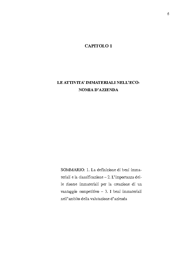 Anteprima della tesi: La valutazione in bilancio delle immobilizzazioni immateriali: un confronto tra PCN e IAS/IFRS, Pagina 3