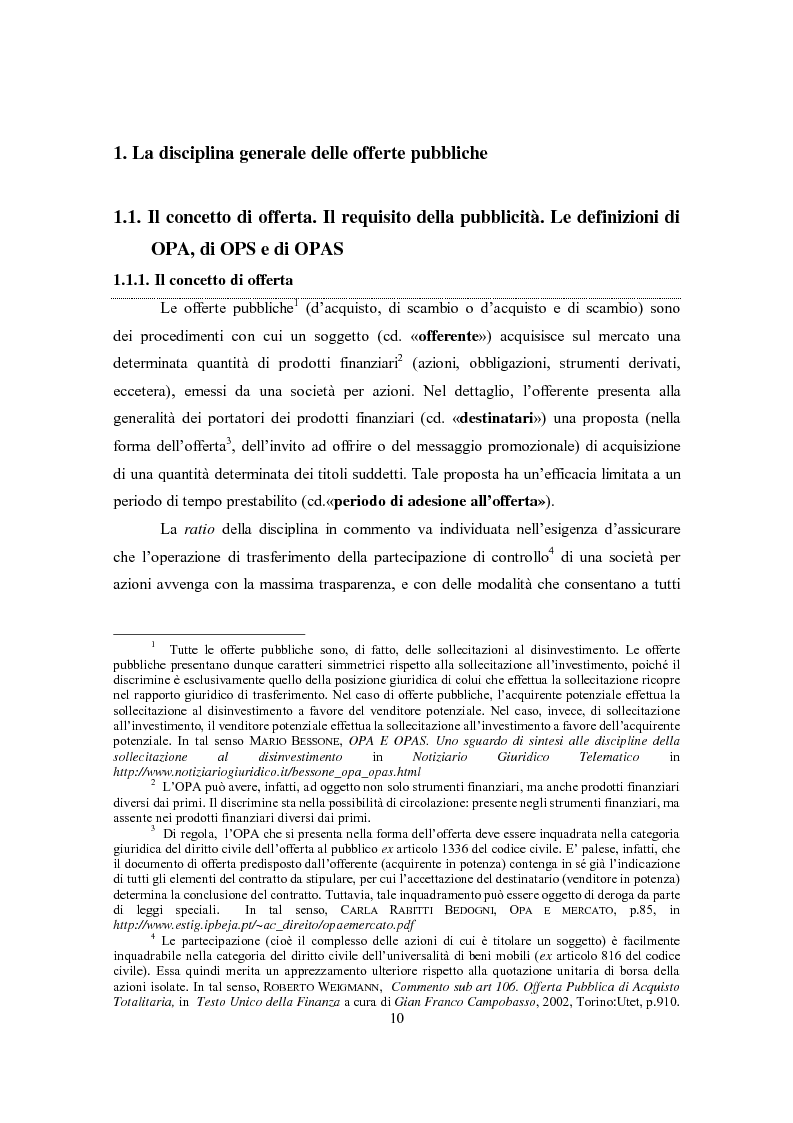 Anteprima della tesi: L'Opa obbligatoria nel caso dell'acquisto di concerto. Il caso della Banca Antonveneta., Pagina 4