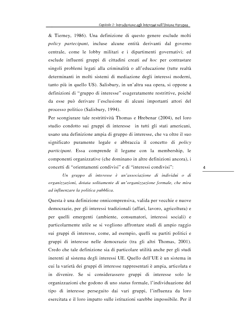 Anteprima della tesi: Le lobby nell'Unione europea: organizzazione e strategie, Pagina 7