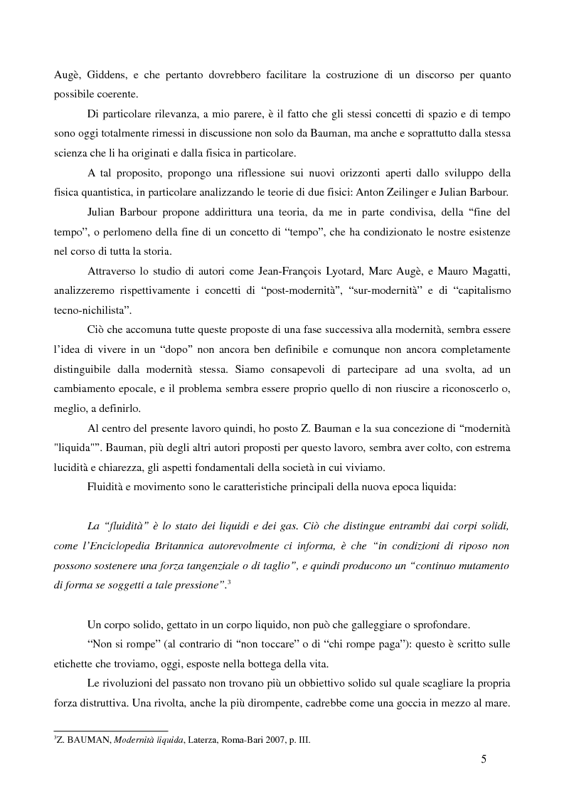 Anteprima della tesi: La condizione fluida dell'epoca contemporanea - Dallo stato solido allo stato liquido della modernità, Pagina 3