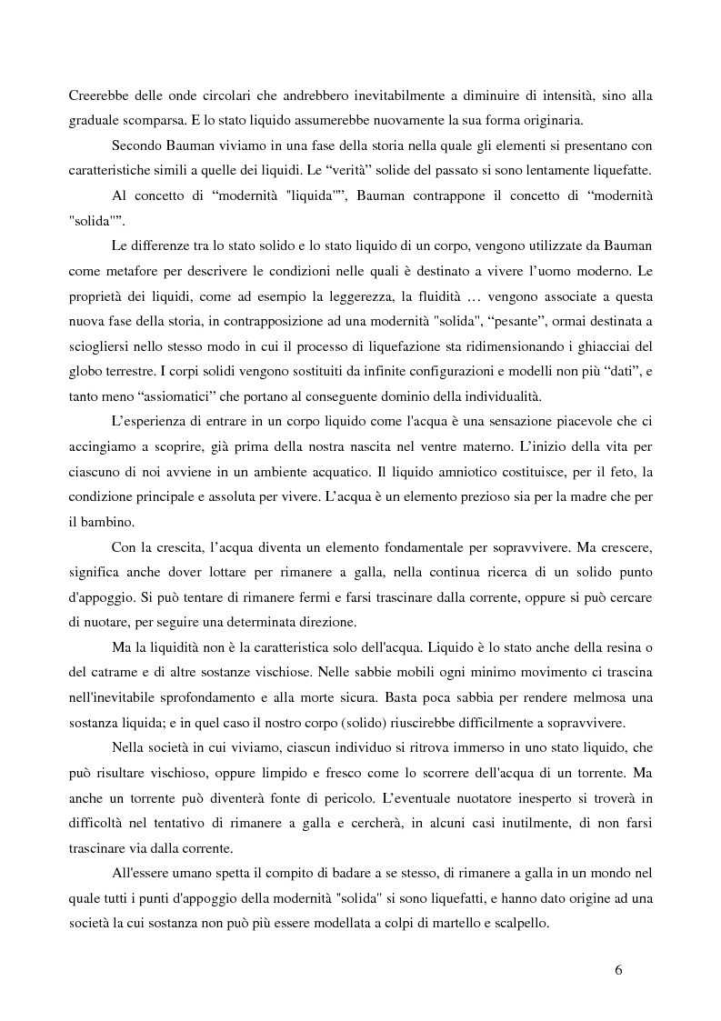 Anteprima della tesi: La condizione fluida dell'epoca contemporanea - Dallo stato solido allo stato liquido della modernità, Pagina 4