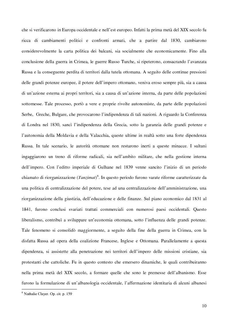 Anteprima della tesi: Le origini del nazionalismo albanese - La nascita di una nazione a maggioranza musulmana in Europa, Pagina 6