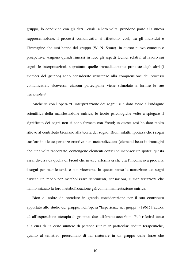 Anteprima della tesi: I sogni predittori di cambiamento nella psicoterapia di gruppo, Pagina 2