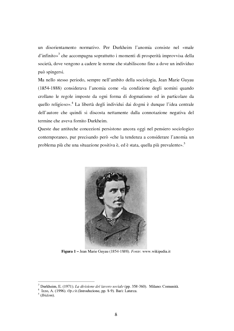Anteprima della tesi: L'anomia, tra sociologia e psicologia, Pagina 3