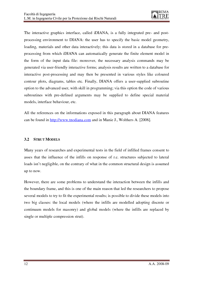 Anteprima della tesi: Seismic Analysis of Masonry Infilled R.C. Frames, Pagina 12