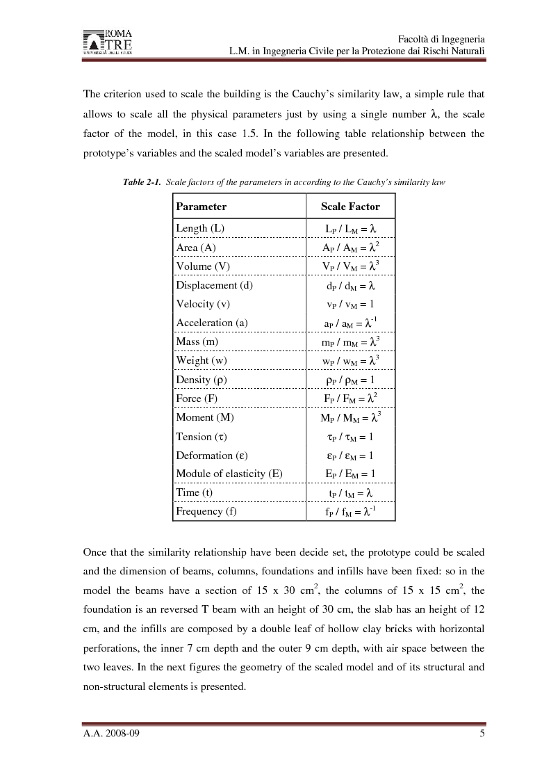 Anteprima della tesi: Seismic Analysis of Masonry Infilled R.C. Frames, Pagina 5