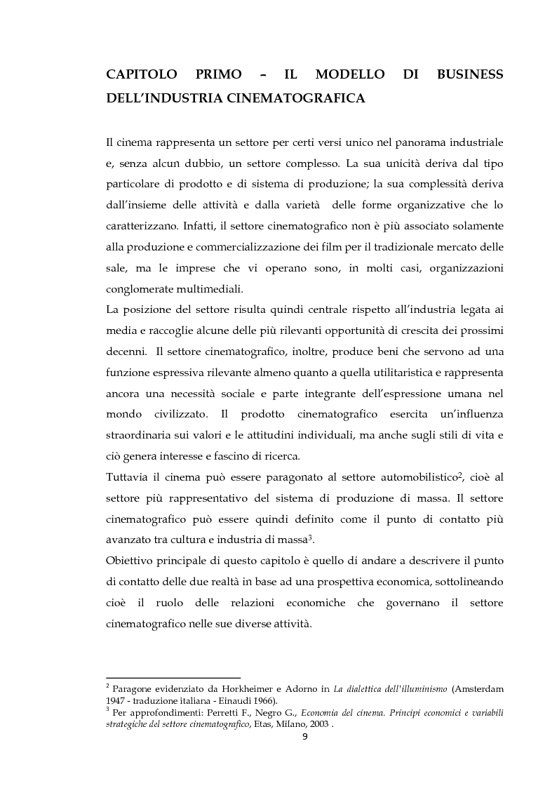 Anteprima della tesi: Ruoli e politiche di marketing del distributore nella filiera cinematografica: alcuni casi a confronto, Pagina 7
