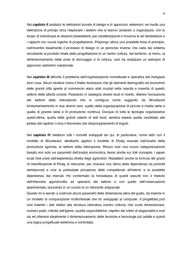 Anteprima della tesi: Il progetto nella ristorazione: un approccio sistemico e relazionale tra cibo e territorio, Pagina 3