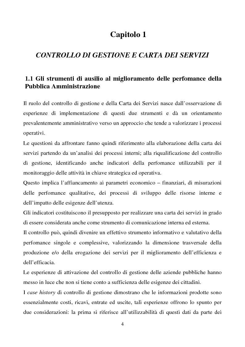 Anteprima della tesi: La carta dei servizi dell'Agenzia del Territorio: il caso dell'ufficio provinciale di Foggia, Pagina 3