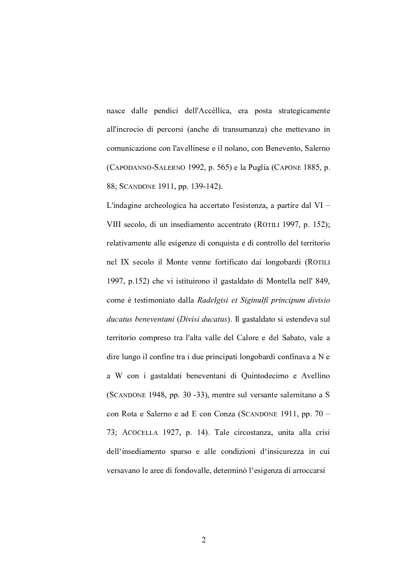 Anteprima della tesi: Ricerche archologiche nel Castello del Monte di Montella 1985 – 86: le ceramiche dei settori A, B, C, e saggio G, Pagina 3