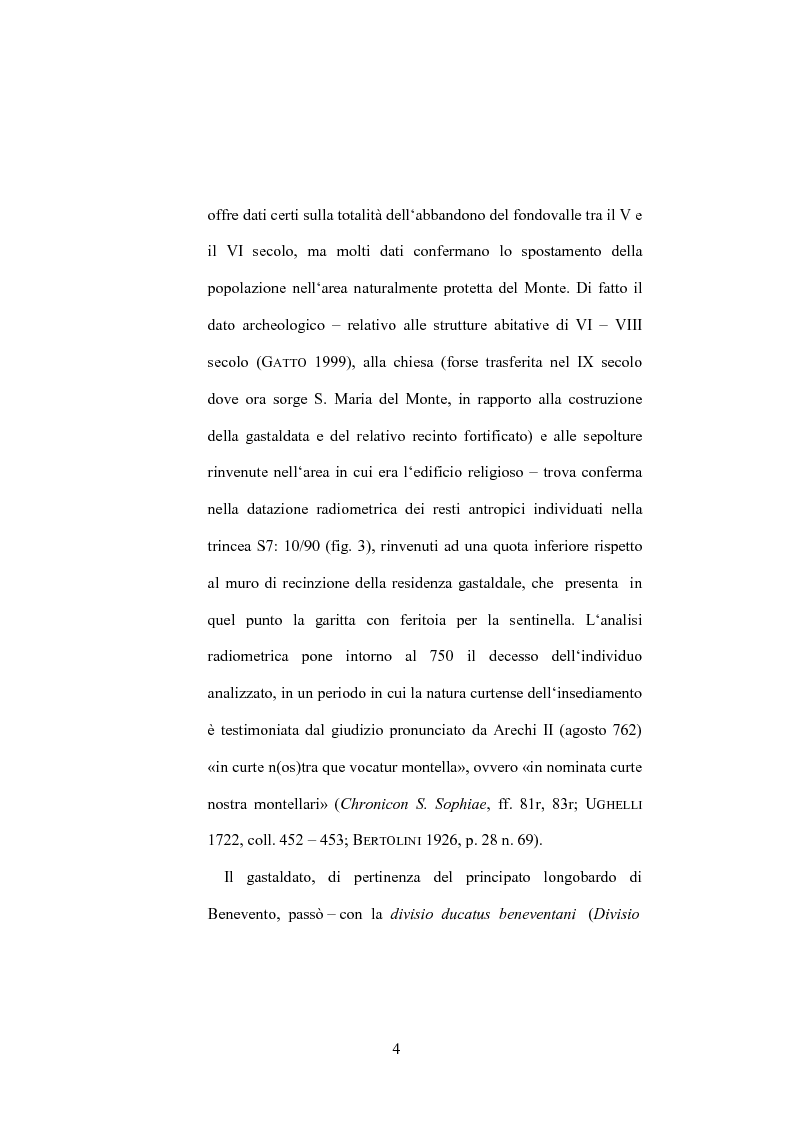 Anteprima della tesi: Ricerche archologiche nel Castello del Monte di Montella 1985 – 86: le ceramiche dei settori A, B, C, e saggio G, Pagina 5