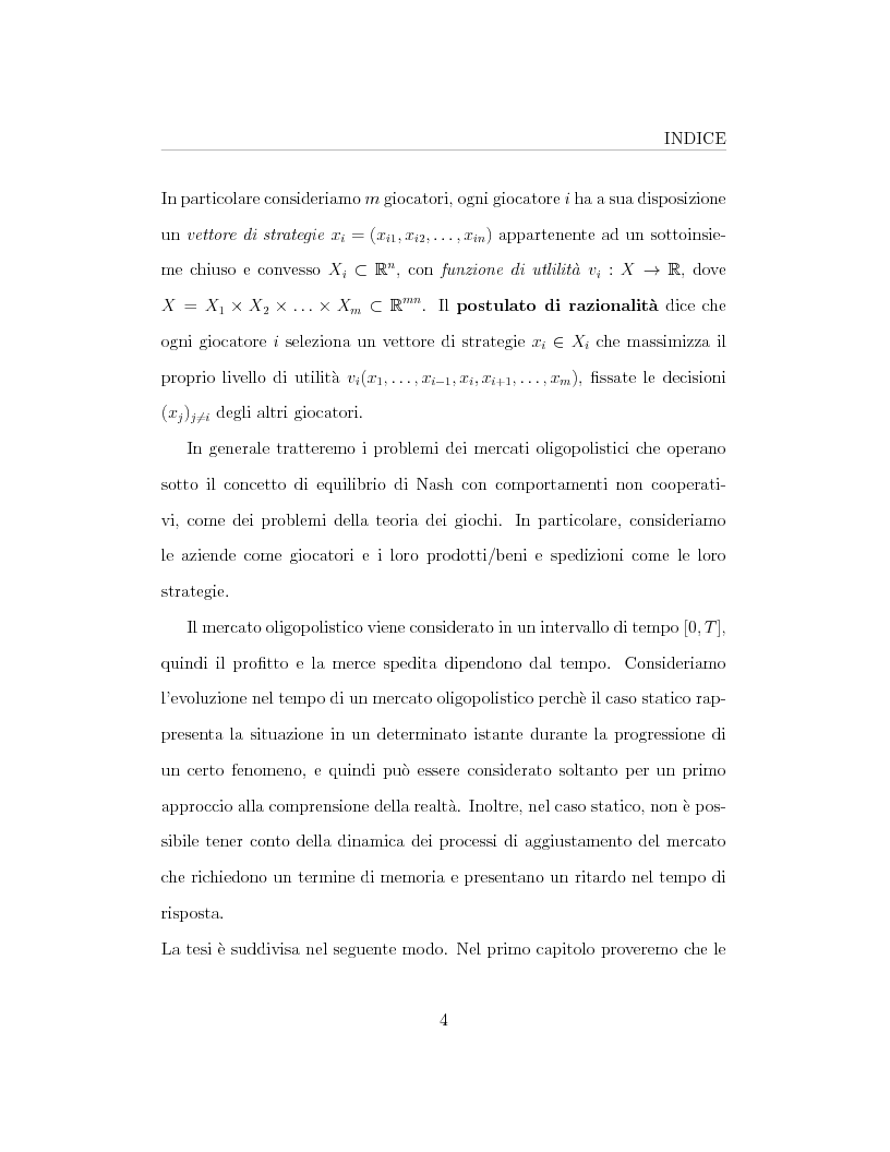 Anteprima della tesi: Equilibrio dinamico per i mercati oligopolistici, Pagina 3