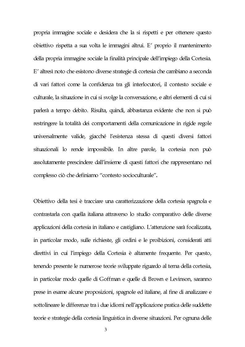 Anteprima della tesi: Analisi contrastiva delle strategie di cortesia nella lingua italiana e spagnola: proibizioni, richieste e ordini, Pagina 3