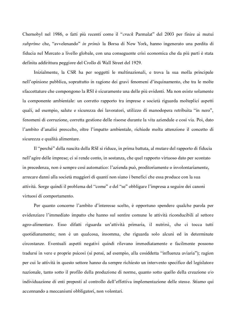 Anteprima della tesi: RSI: Possibilità e limiti di verifica. Casi-studio nel settore agro-alimentare., Pagina 3