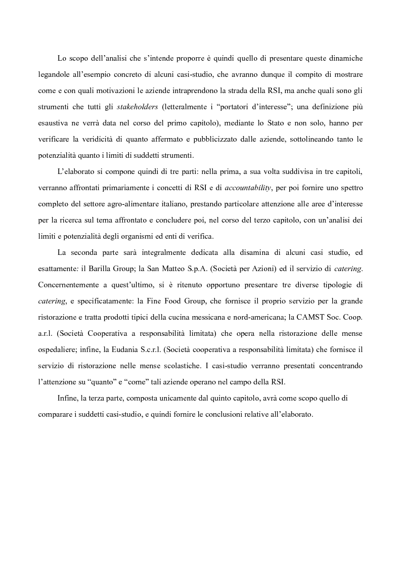 Anteprima della tesi: RSI: Possibilità e limiti di verifica. Casi-studio nel settore agro-alimentare., Pagina 4