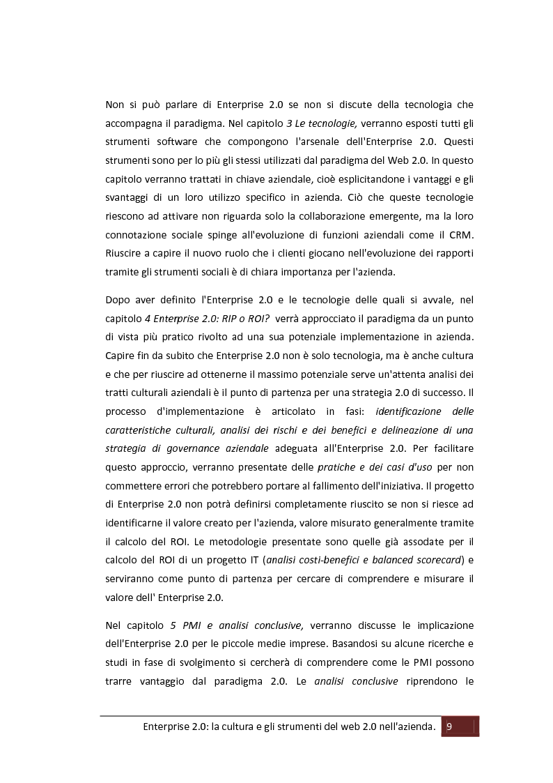 Anteprima della tesi: Enterprise 2.0: la cultura e gli strumenti del web 2.0 in azienda, Pagina 4