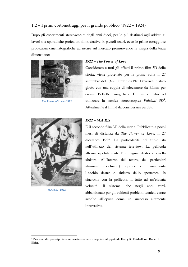 Anteprima della tesi: 3D Story - Storia, Immagine, Tecniche del cinema tridimensionale, Pagina 10