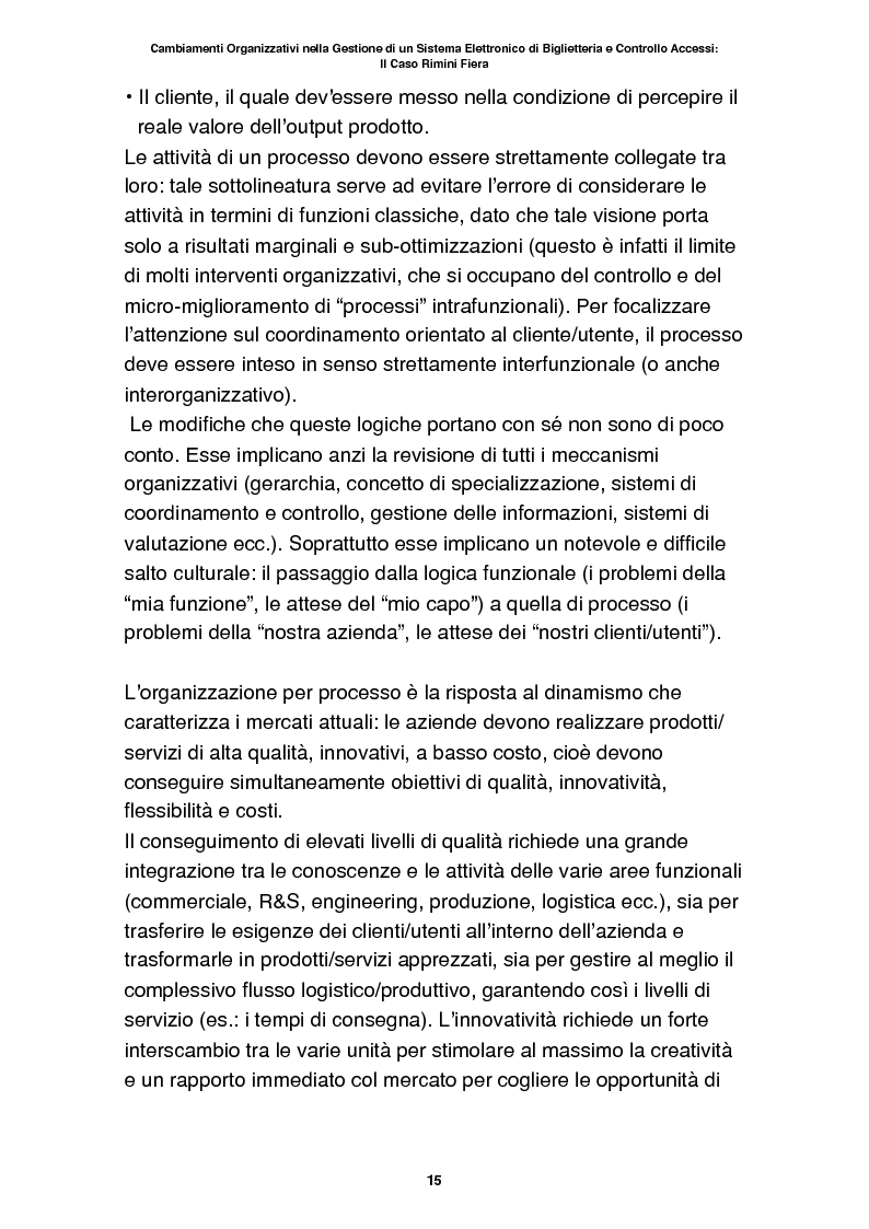 Anteprima della tesi: Cambiamenti organizzativi nella gestione di un sistema elettronico di biglietteria e controllo accessi: il caso Rimini Fiera, Pagina 10