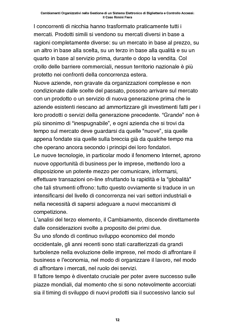 Anteprima della tesi: Cambiamenti organizzativi nella gestione di un sistema elettronico di biglietteria e controllo accessi: il caso Rimini Fiera, Pagina 7