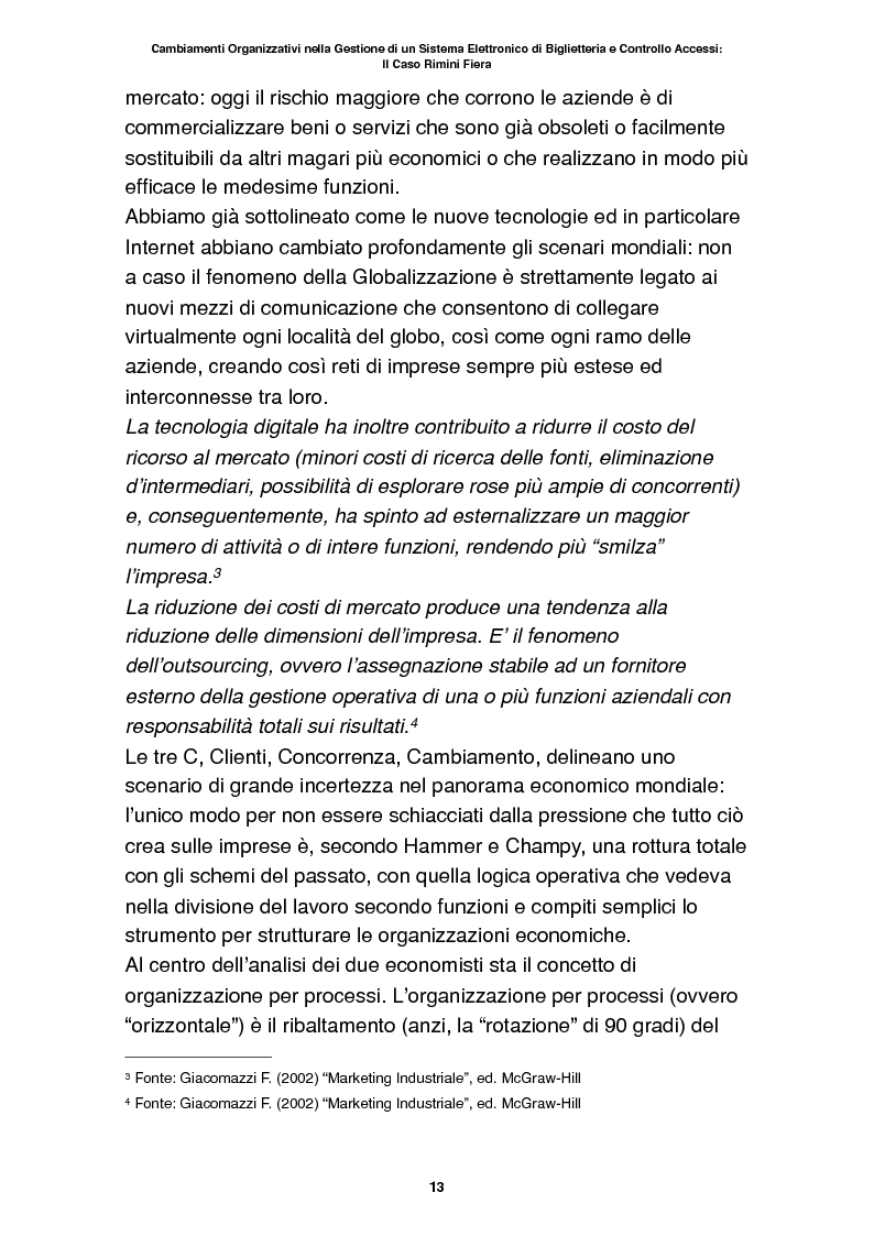Anteprima della tesi: Cambiamenti organizzativi nella gestione di un sistema elettronico di biglietteria e controllo accessi: il caso Rimini Fiera, Pagina 8