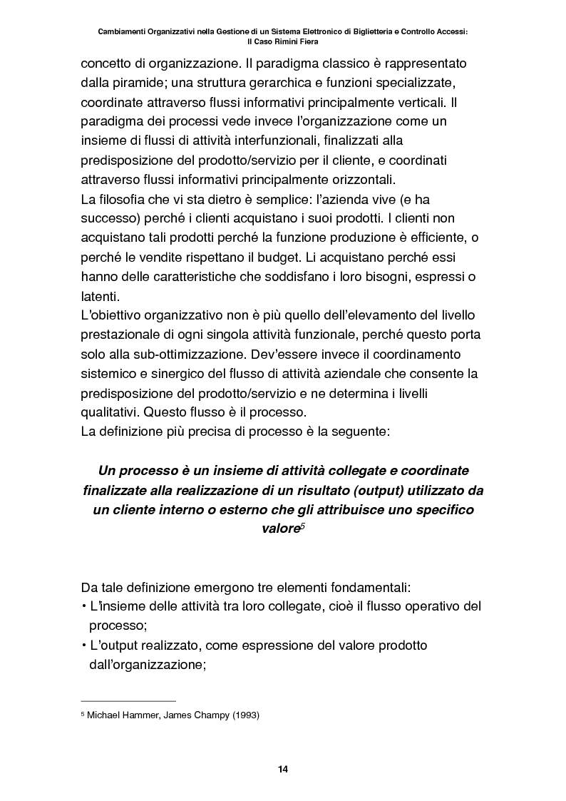 Anteprima della tesi: Cambiamenti organizzativi nella gestione di un sistema elettronico di biglietteria e controllo accessi: il caso Rimini Fiera, Pagina 9