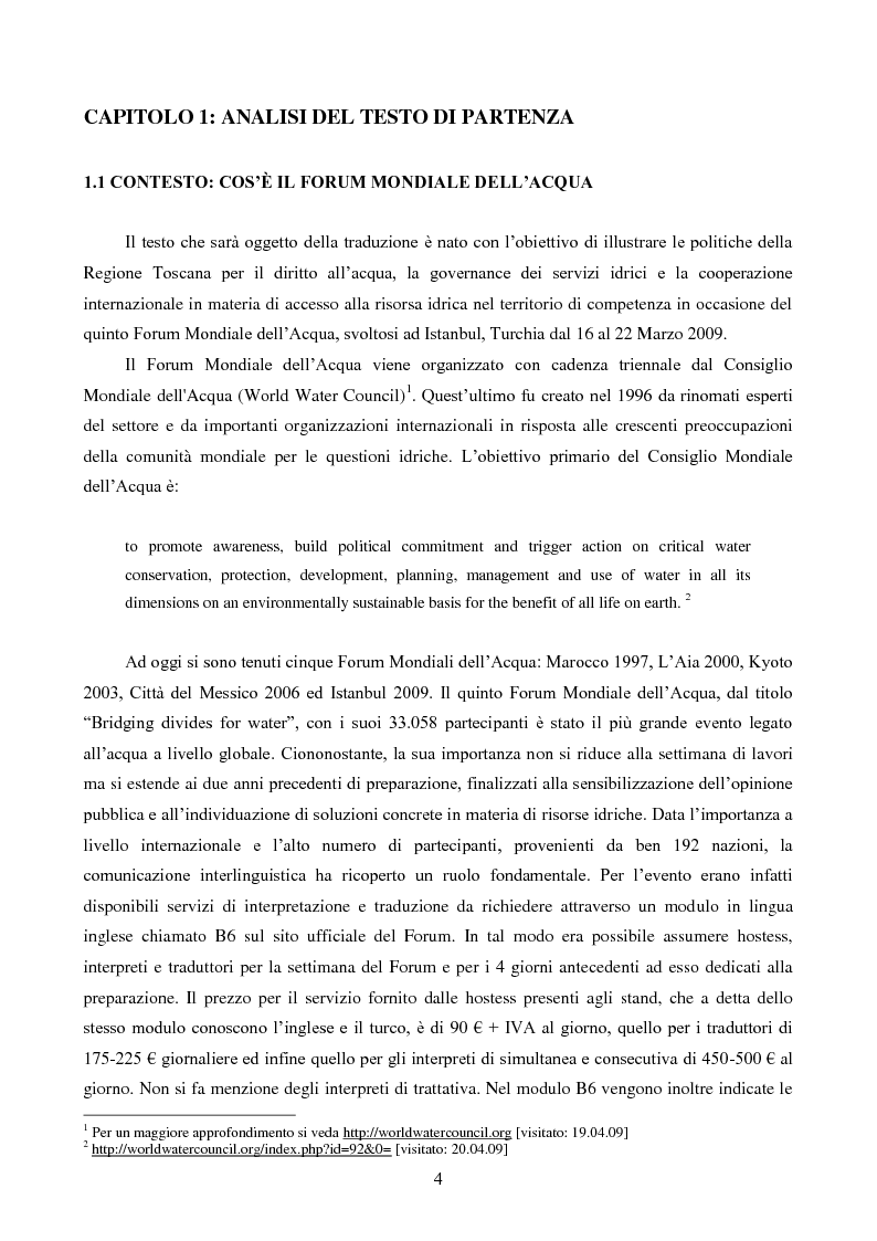 Anteprima della tesi: La Toscana per una nuova cultura dell'acqua. Saggio di traduzione, Pagina 3