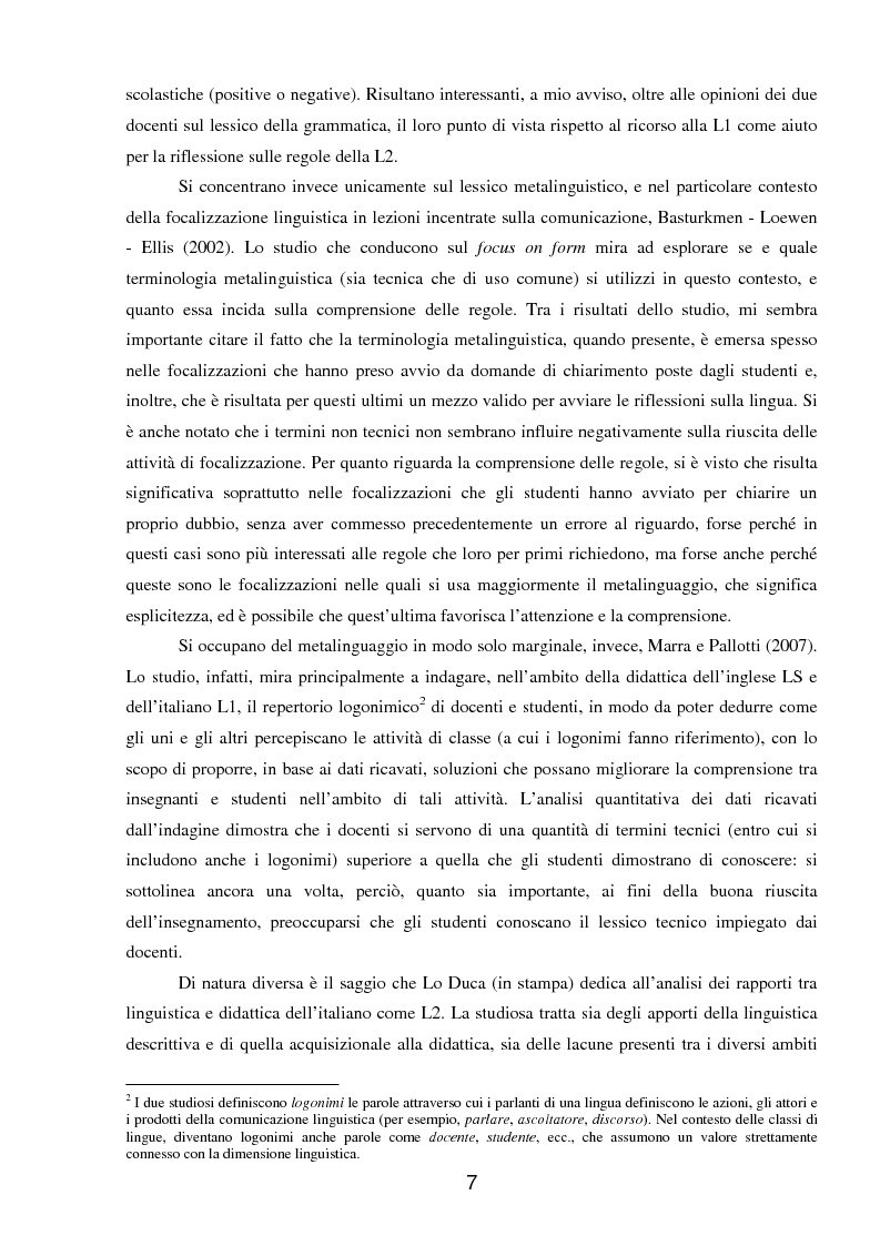 Anteprima della tesi: Le parole della grammatica nei manuali di italiano L2, Pagina 4
