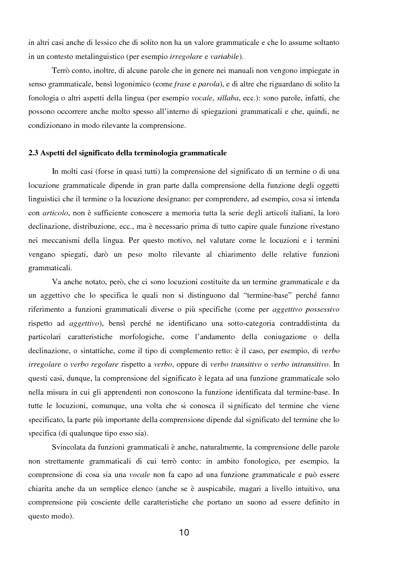 Anteprima della tesi: Le parole della grammatica nei manuali di italiano L2, Pagina 7