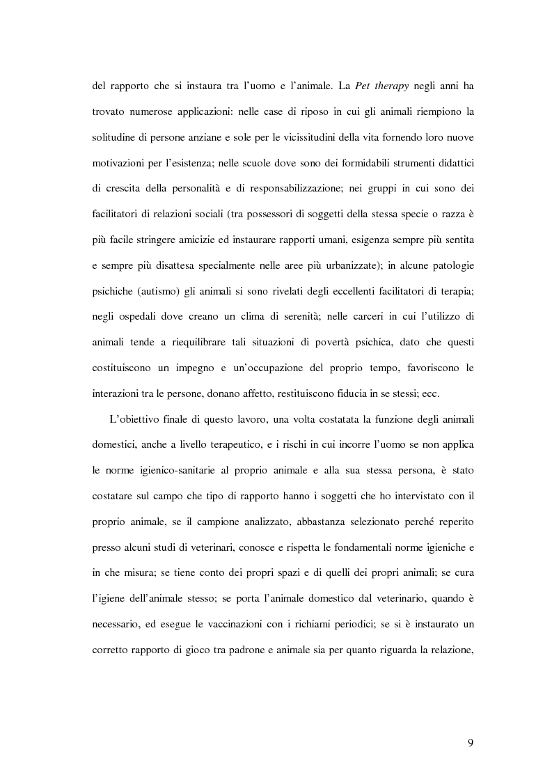 Anteprima della tesi: Norme igienico-sanitarie nella relazione uomo-animale domestico. Risultati di un'indagine esplorativa nel siracusano., Pagina 7