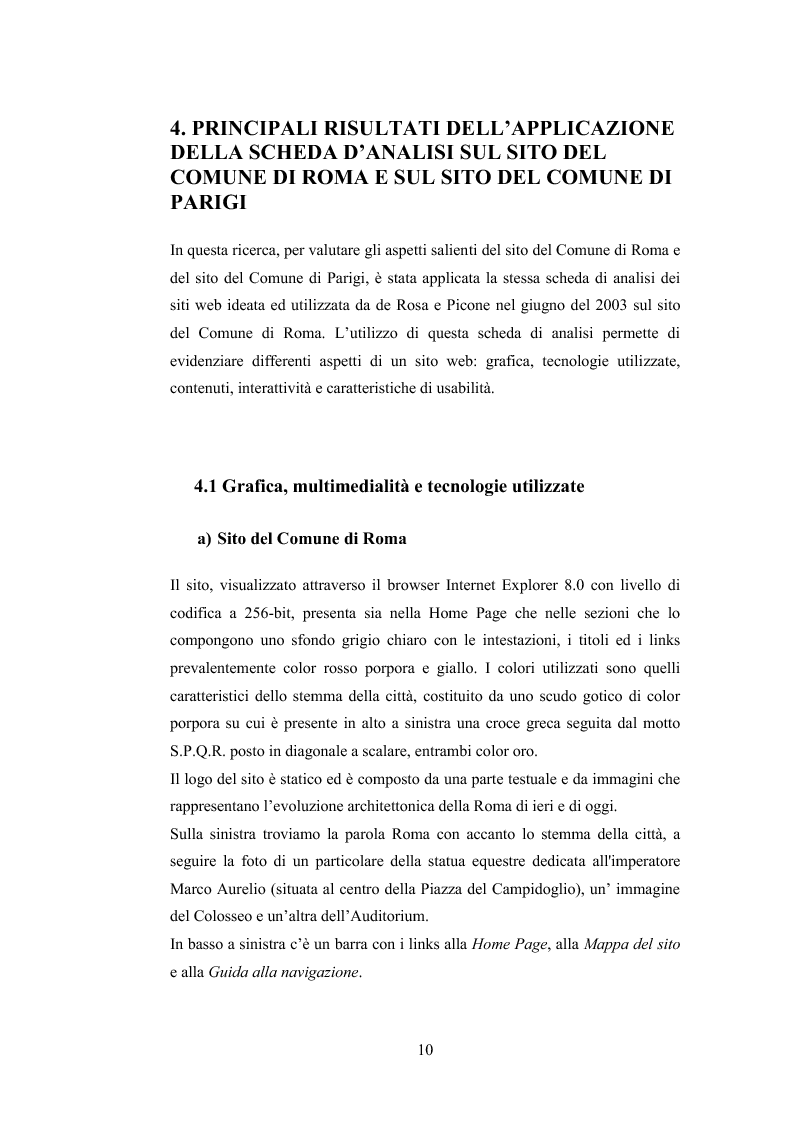 Anteprima della tesi: Istituzioni on line: analisi dei siti web istituzionali del Comune di Roma e del Comune di Parigi, Pagina 9