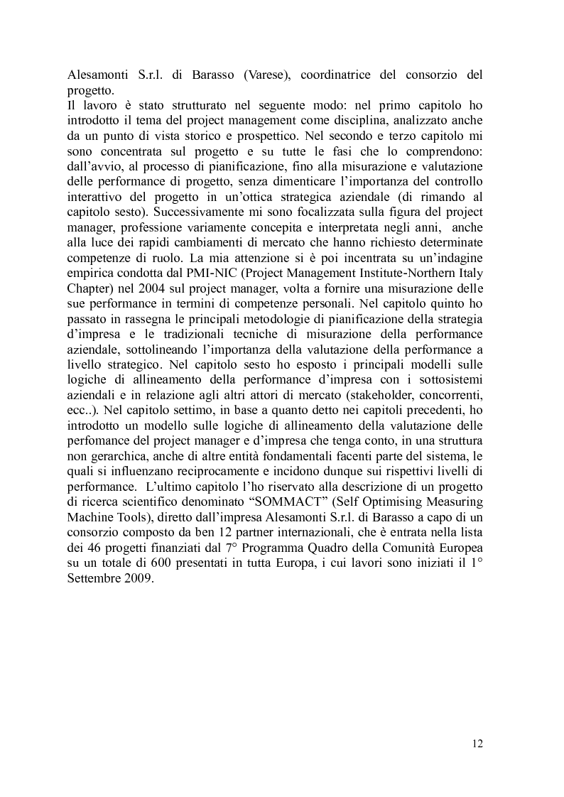 Anteprima della tesi: Logiche di allineamento della valutazione della performance del project manager e d'impresa nelle PMI, Pagina 3