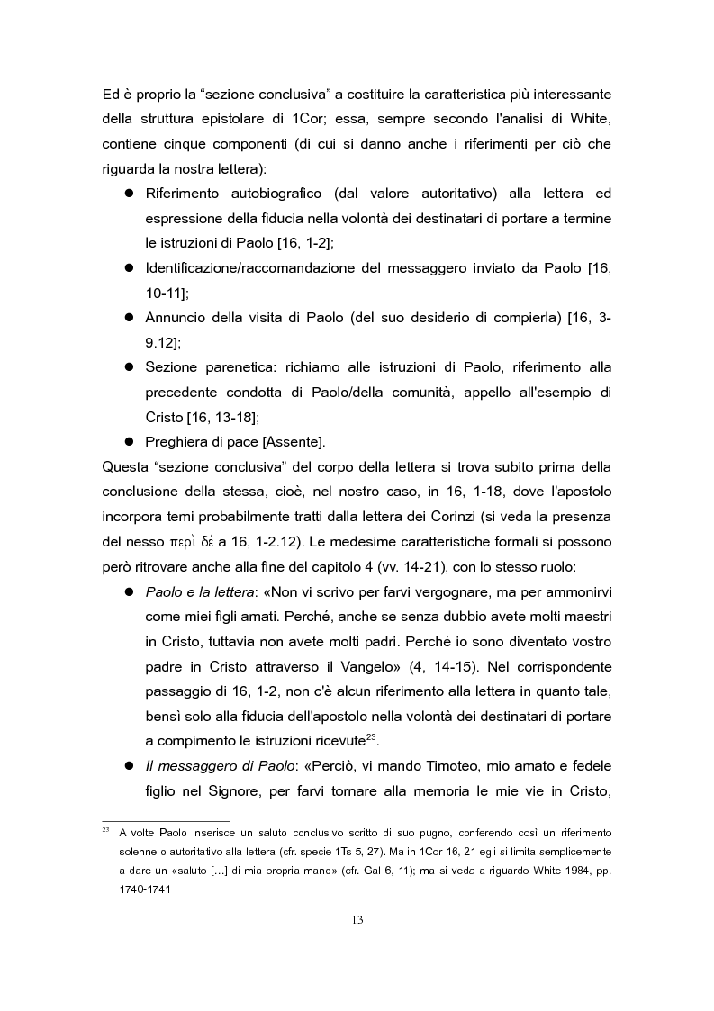 Estratto dalla tesi: La prima lettera di Paolo ai Corinzi: tra retorica e letteratura