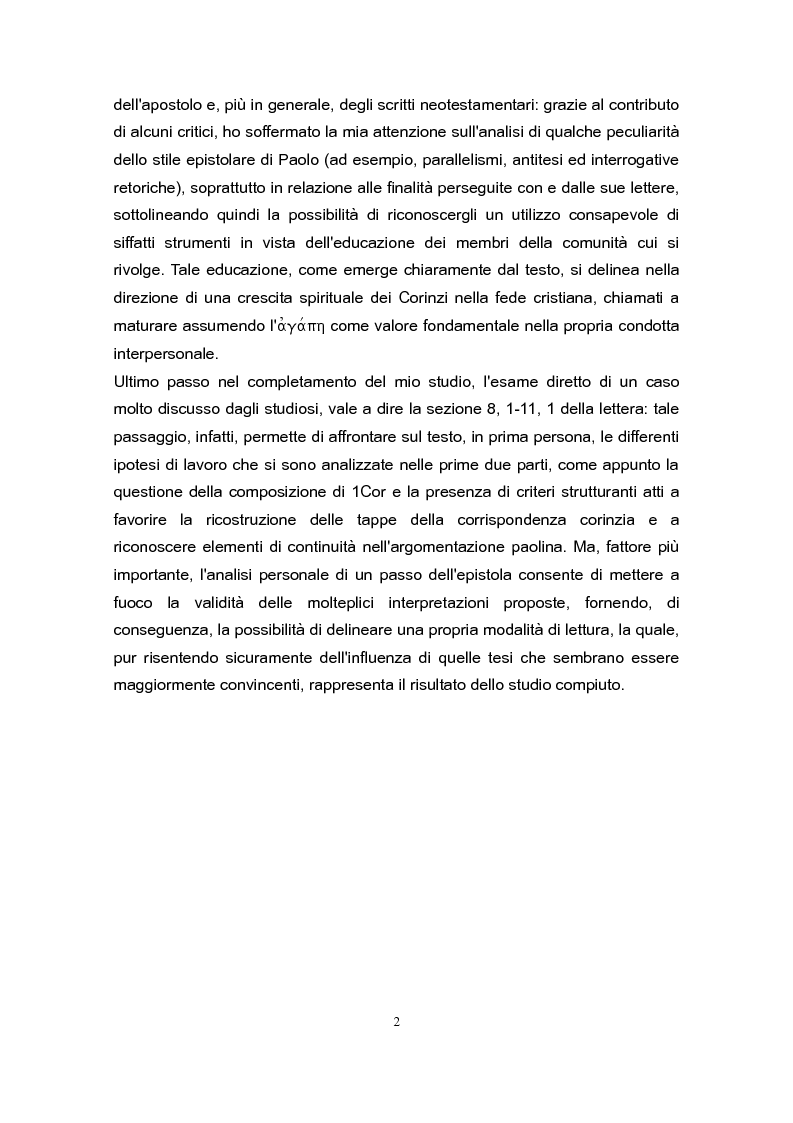 Anteprima della tesi: La prima lettera di Paolo ai Corinzi: tra retorica e letteratura, Pagina 3
