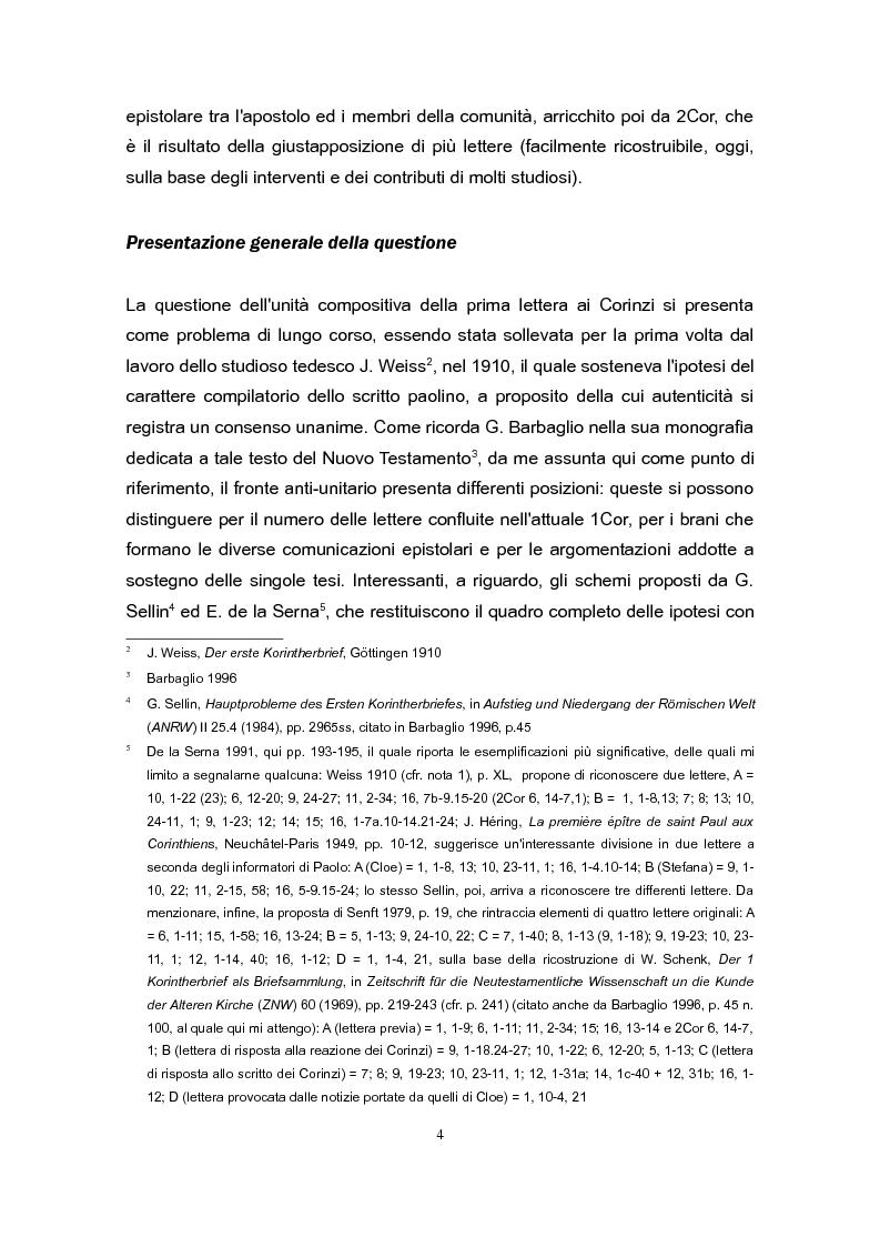 Anteprima della tesi: La prima lettera di Paolo ai Corinzi: tra retorica e letteratura, Pagina 5